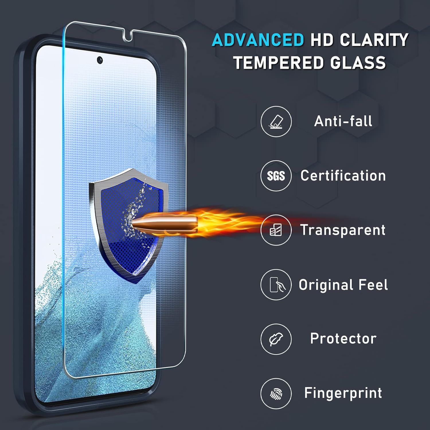 Janmitta Funda para Samsung Galaxy S23+ Plus con protector de pantalla + protector de lente de cámara, resistente a prueba de golpes, funda de
