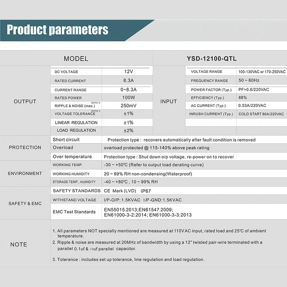 12 V CC 100 W UL-Listed 0-10 V y TRIAC regulable impermeable IP67 fuente de alimentación más delgada 110 V a 12 V transformador de bajo voltaje para
