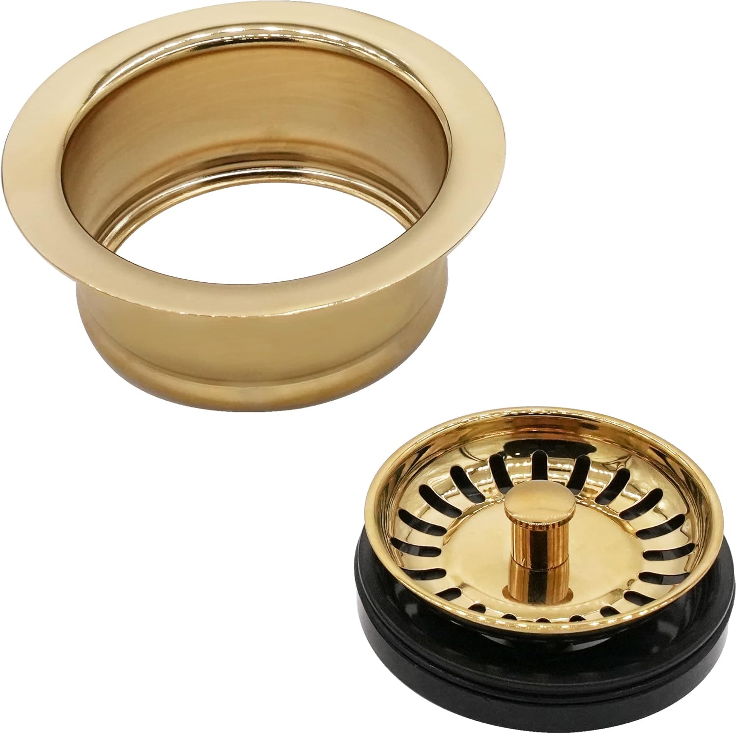 Westbrass D2082S-01 Brida y colador de eliminación de residuos extraprofundos, latón pulido