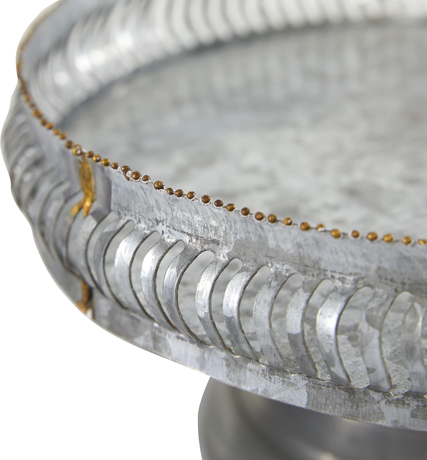 Deco 79 Soporte de metal galvanizado para tartas, juego de 2 12″, 16″W, gris
