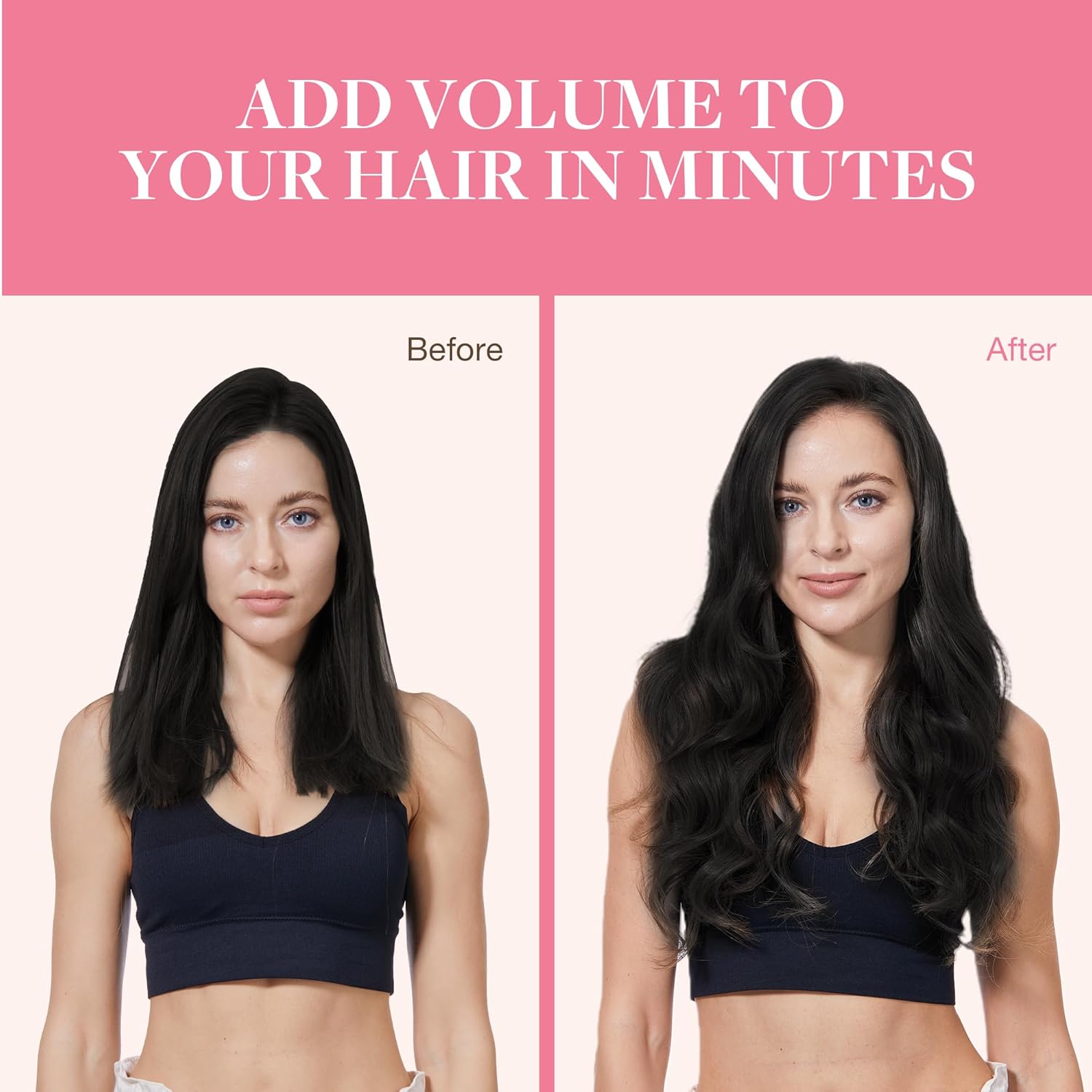 GOO GOO Extensiones de cabello humano con clip, 9 unidades, 4.53 oz, 18 pulgadas, extensiones de cabello Remy negro natural, extensiones de cabello