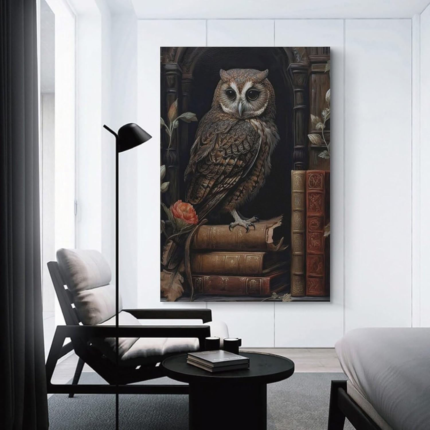 KLower Dark Academia Decor – Póster de arte en lienzo con diseño de búho y arte de pared, póster moderno para decoración de dormitorio familiar, 16