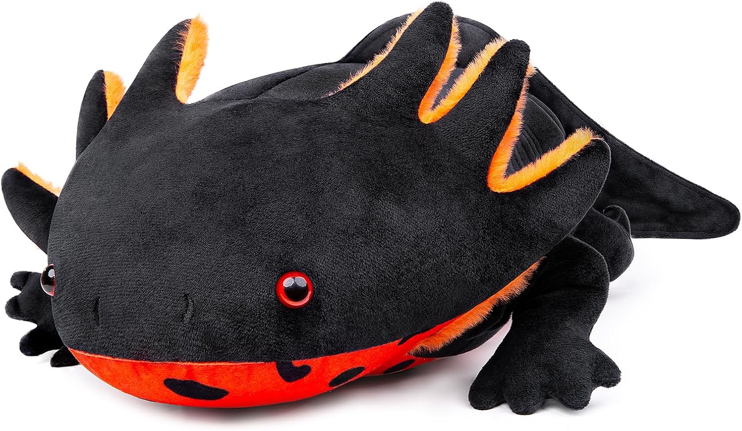 ZHONGXIN MADE Axolotl – Peluche de ajolote negro súper grande de 30 pulgadas, juguete realista de reptil negro, peluche real de gran peso, colección