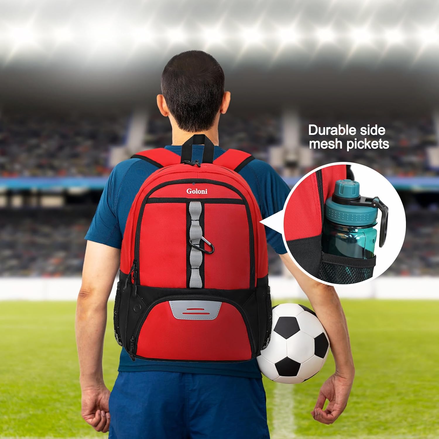 Goloni  Mochila de fútbol de baloncesto – Mochila y bolsas de fútbol para deportes de baloncesto, voleibol y fútbol