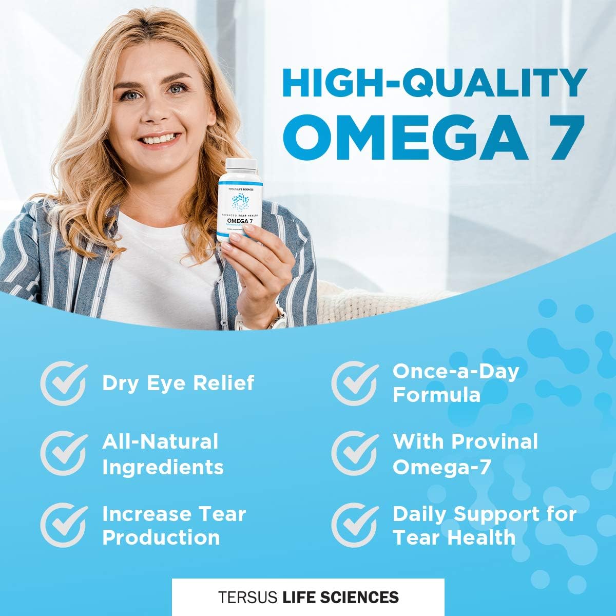 Cardia 7 Tear Health – 60 unidades – Ojo seco avanzado – Omega7 Natural – Ayuda con el ojo seco, calidad de lágrimas y alivia la irritación