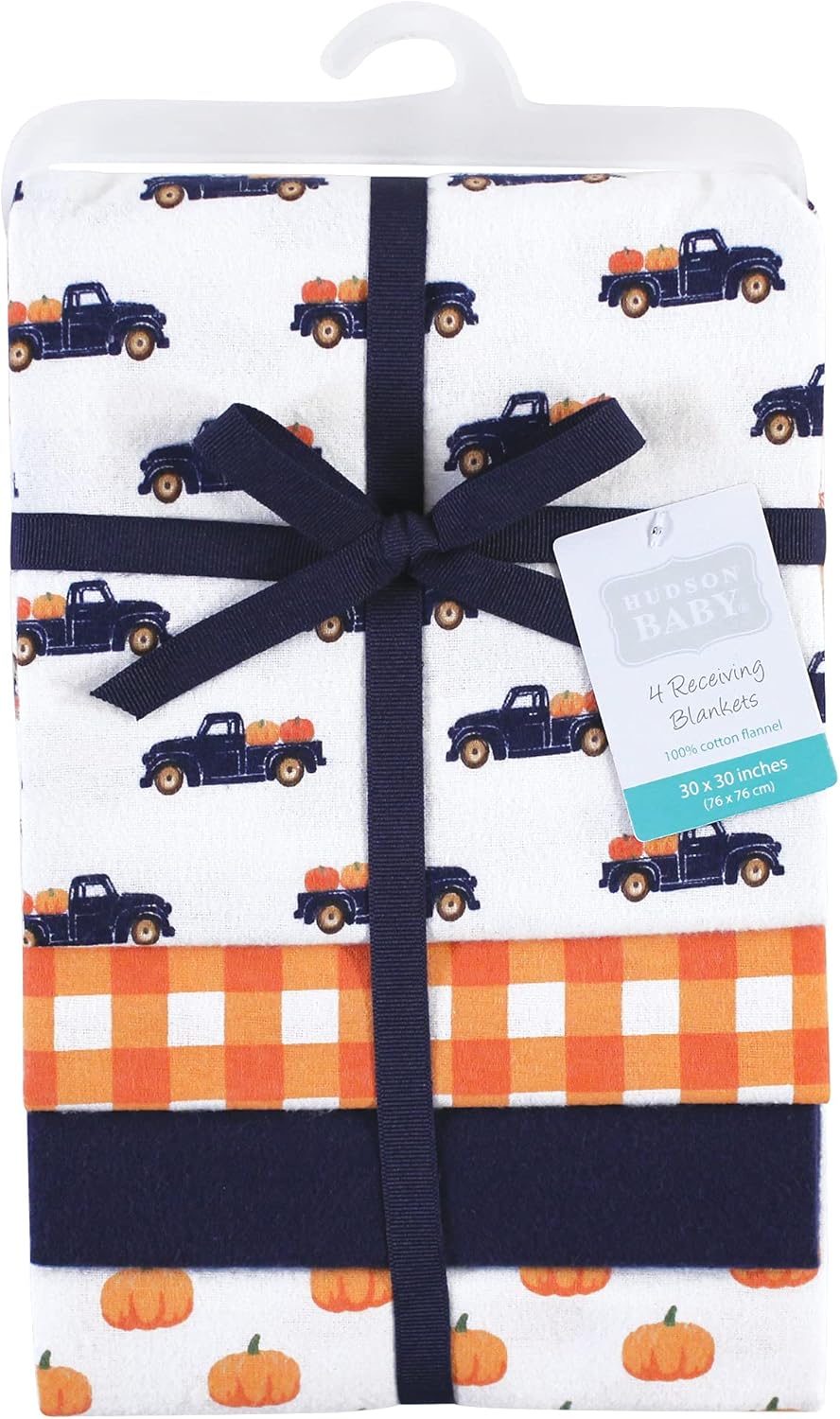 Hudson Baby Mantas unisex de franela de algodón para bebé, calabaza, talla única