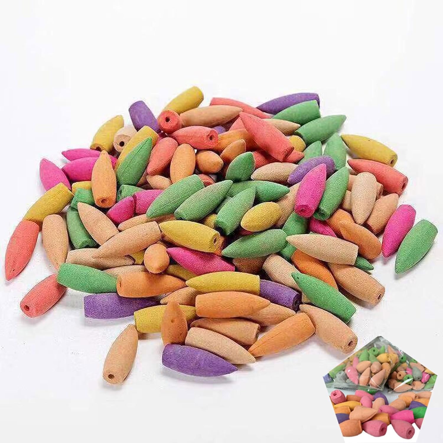Conos de incienso mixtos de reflujo, 180 piezas 100% naturales de cascada para meditación, yoga, regalo, aromaterapia para aliviar el estrés,