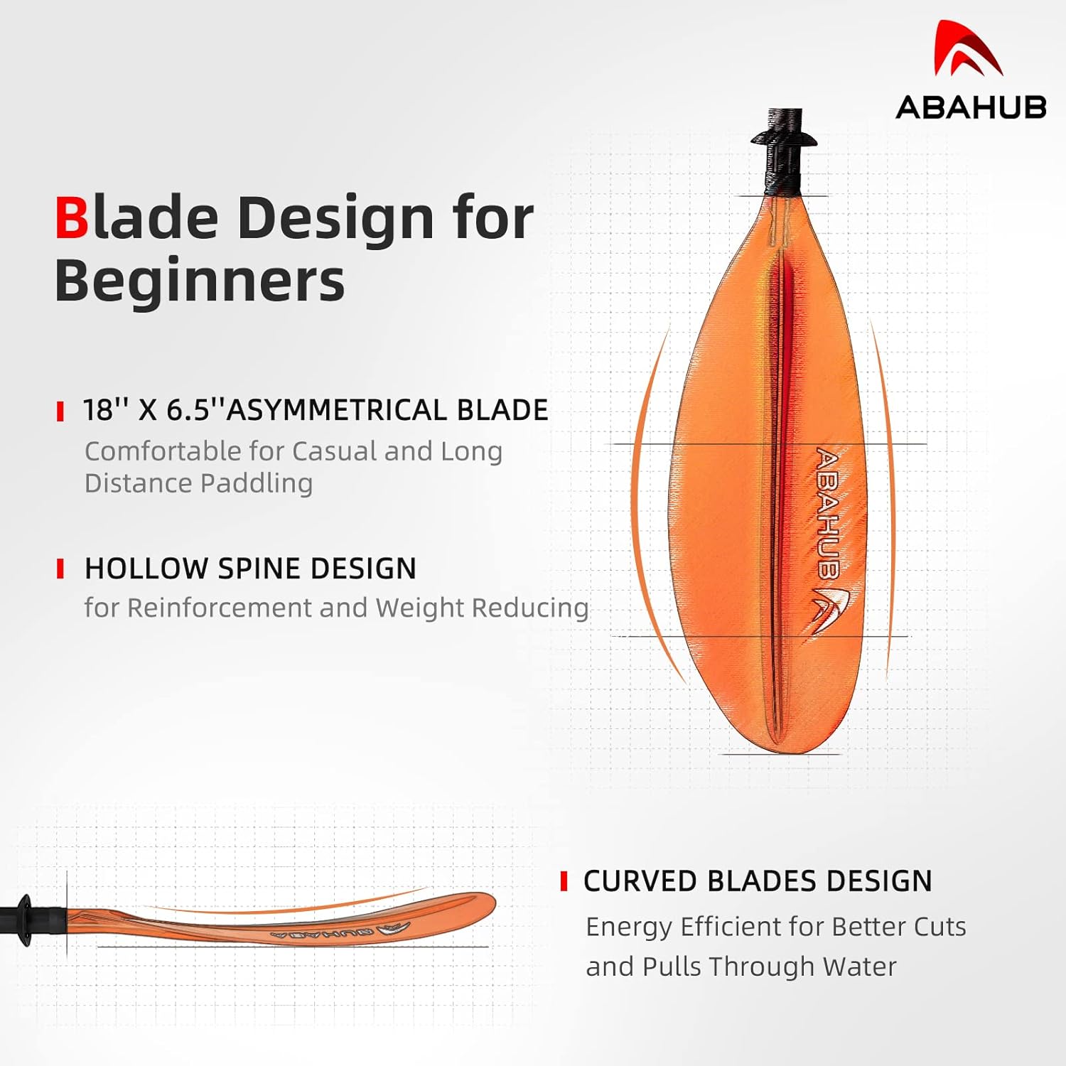 Abahub 1 pala de kayak, remos de kayak de 90.5 pulgadas para canotaje, canoa con correa de remo gratis, eje de aleación de aluminio, cuchillas de