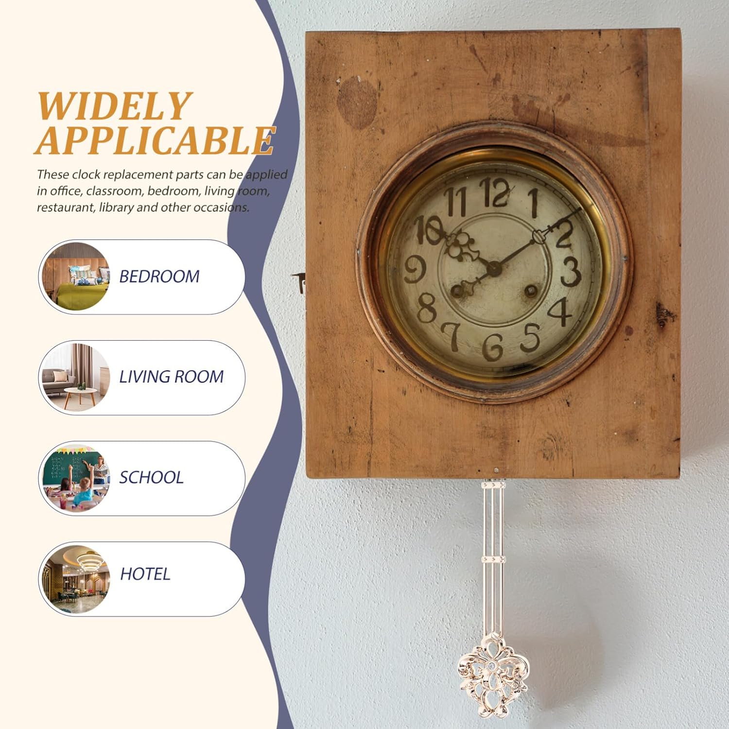 GANAZONO Accesorios de reloj de cuarzo Reloj de pared Adornos de suministro Reloj basculante Reloj de pared de cuarzo Reloj de pared Piezas de