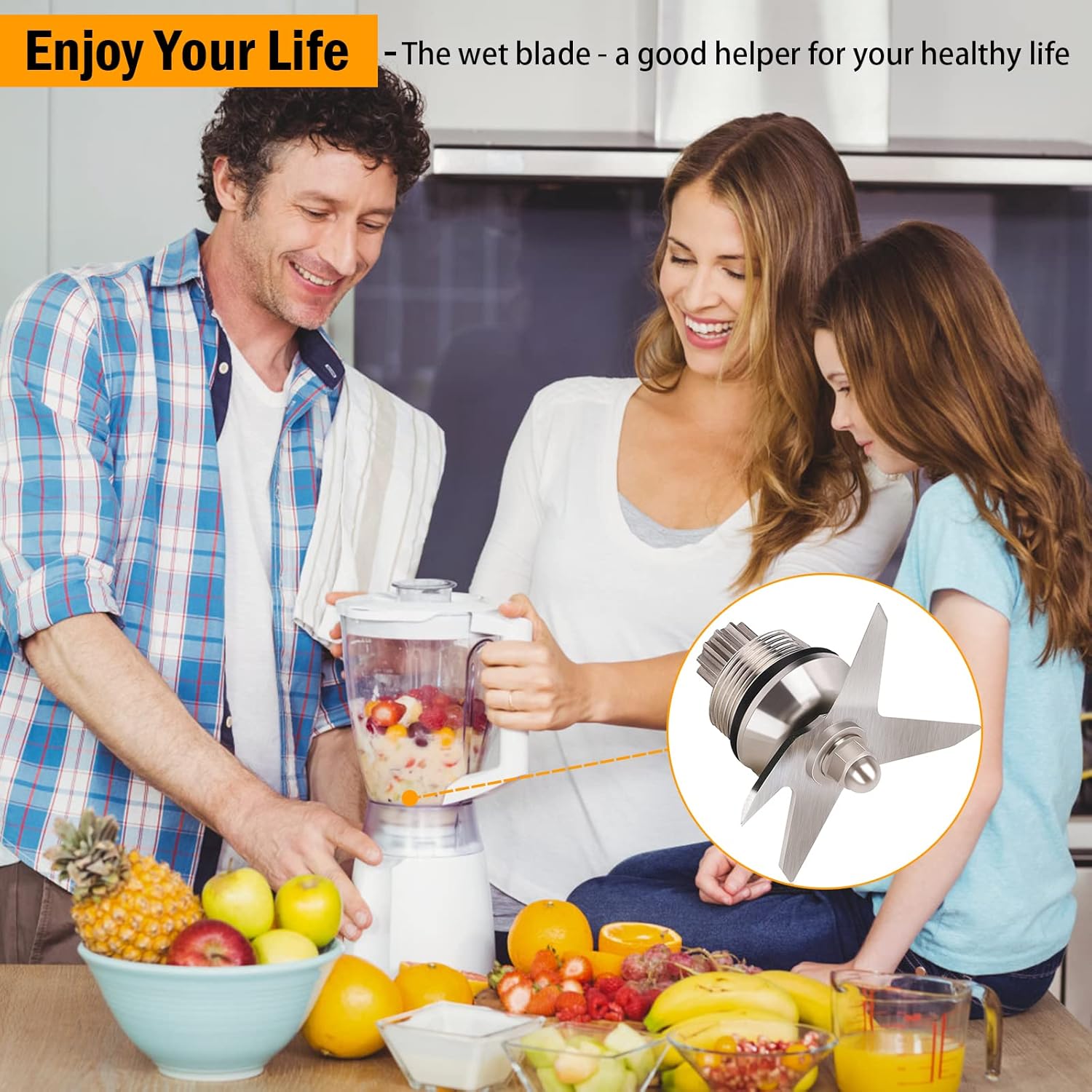 Blender – Conjunto de cuchilla húmeda con llave y kit de herramientas de extracción de enchufe de accionamiento, piezas de repuesto compatibles con