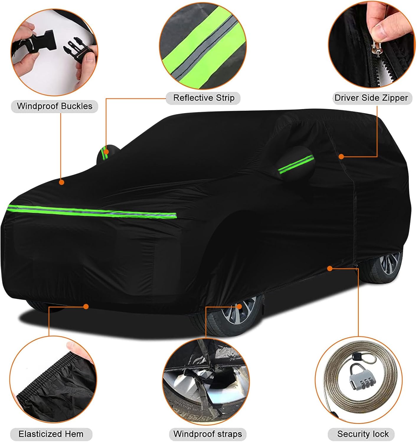 Fundas impermeables para automóvil de repuesto para Volvo S60 2010-2023, 6 capas para todo tipo de clima, ajuste personalizado, con puerta con