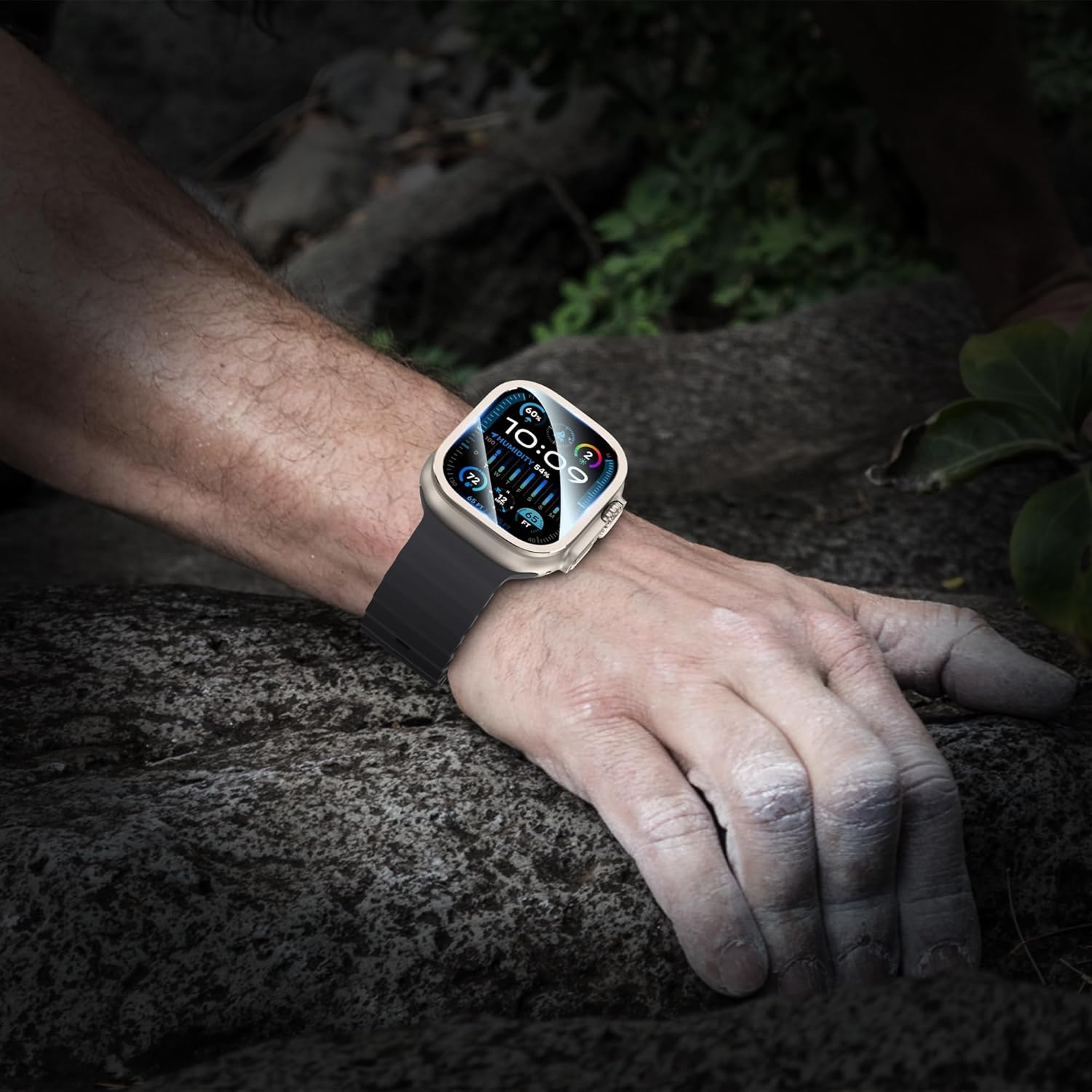 YMHML Funda protectora de pantalla para Apple Watch Ultra 2 de 1.929 in, marco de aleación de titanio 2023 con vidrio templado, funda protectora