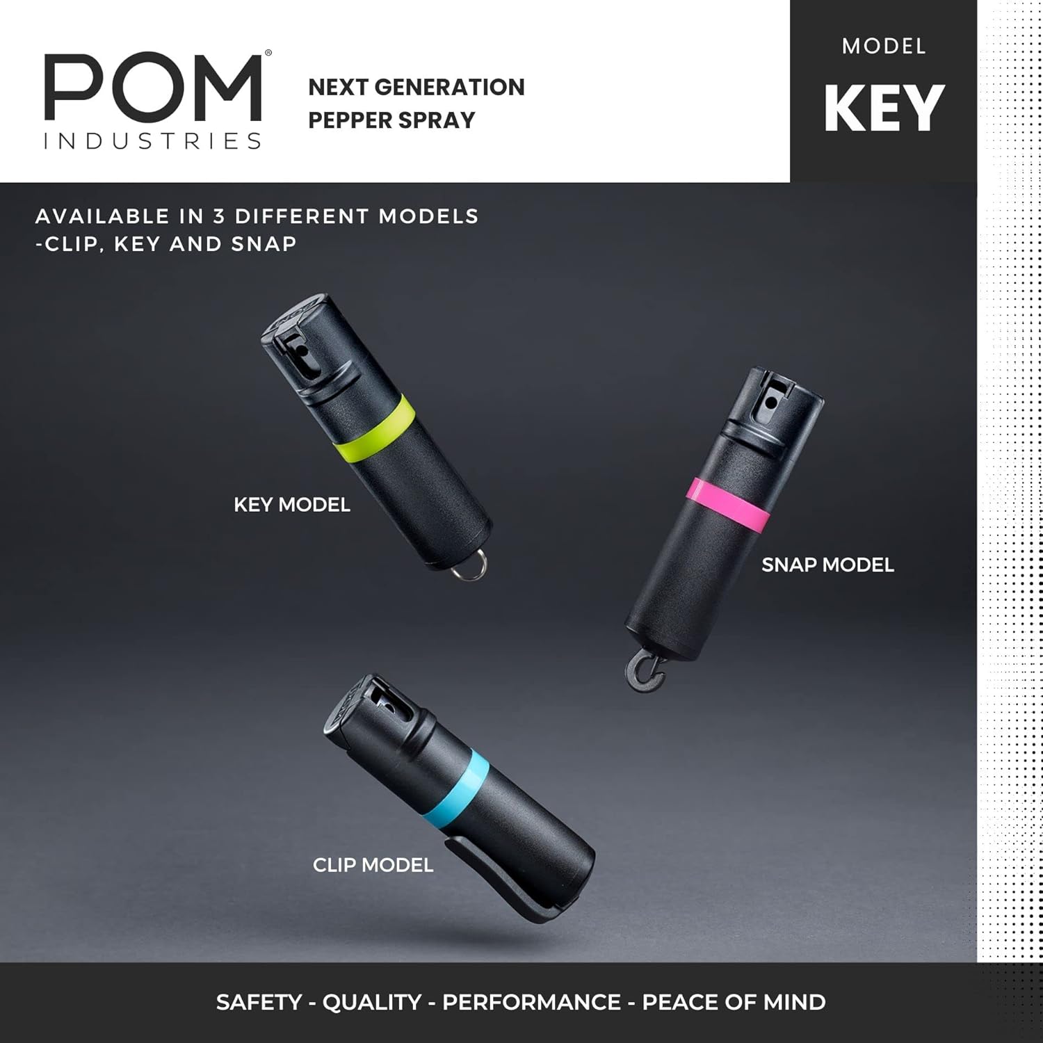 POM – Gas pimienta de autodefensa en espay con tapa abatible Oleoresin capsicum (OC) de máxima fuerza diseño táctico compacto y seguro rápida
