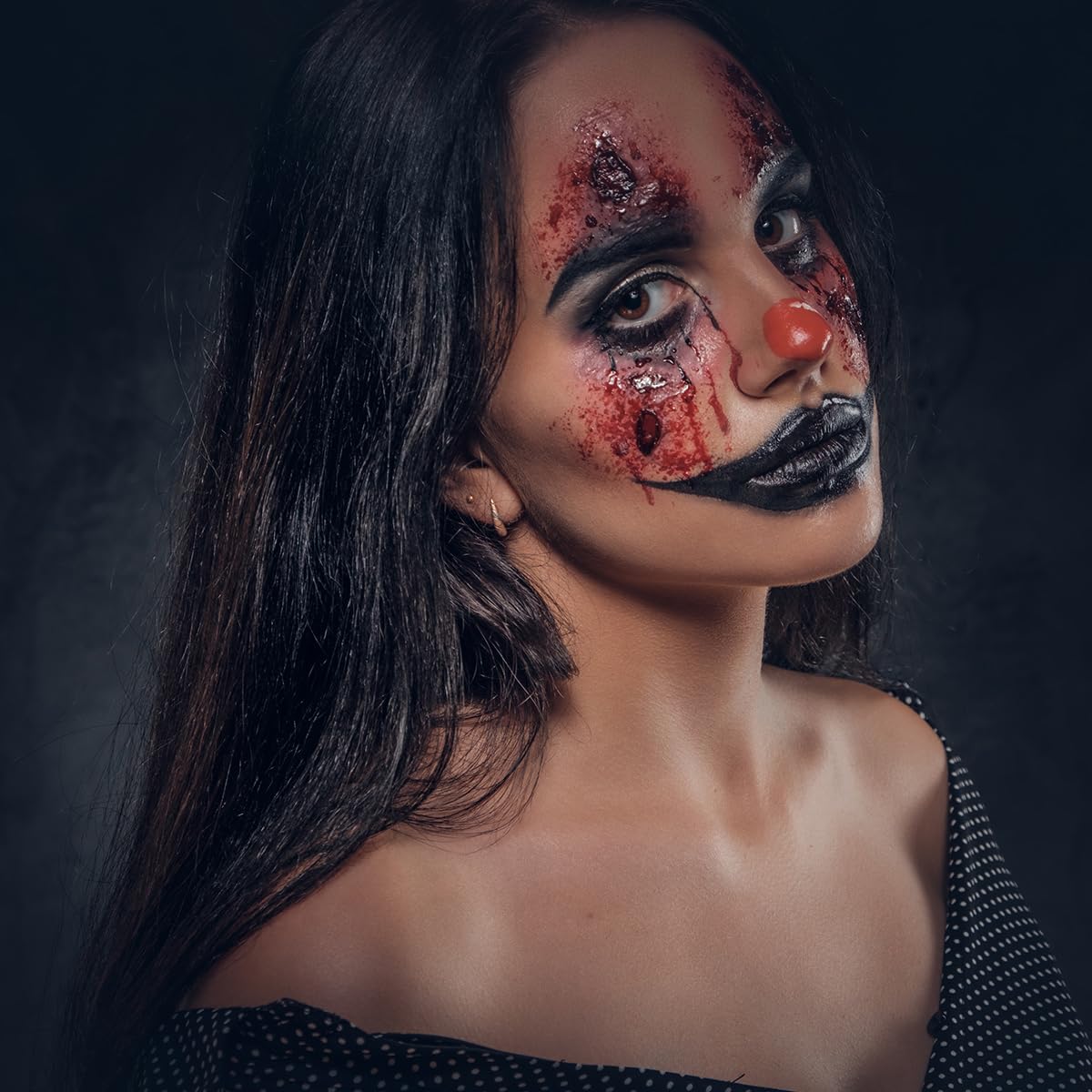Bowitzki Maquillaje de Halloween Efectos especiales Aceite Cara Cuerpo Pintura Falso Cera Cera de Cicatriz de Sangre Carbonizada Polvo con Esponjas