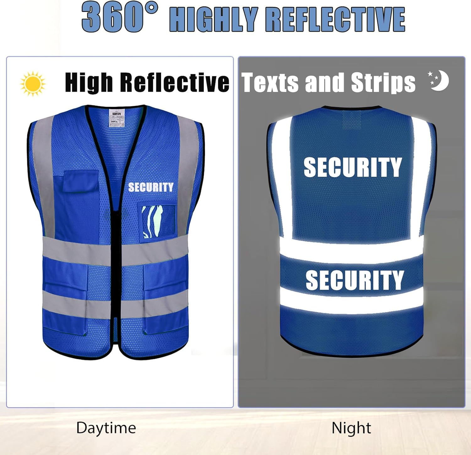 BeautyWill Chaleco de seguridad personalizado Clase 2 Chaleco reflectante de alta visibilidad