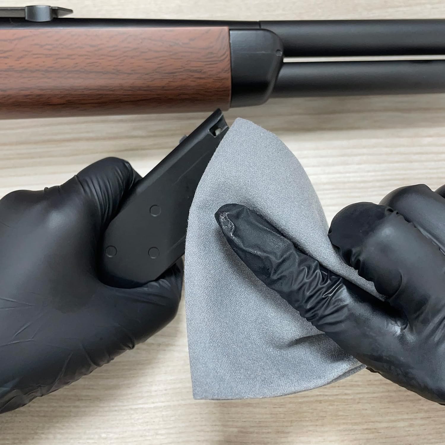 Paño de limpieza de pistola de silicona de 12 x 12 pulgadas, color gris, sin pelusas, pistola de pulido de microfibra, trapos de limpieza