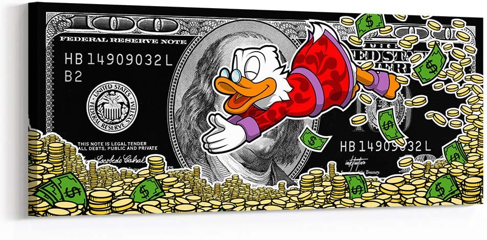 Inktuitive Money Press 100 Dólar Bill Lienzo Arte de Logística de Tienda