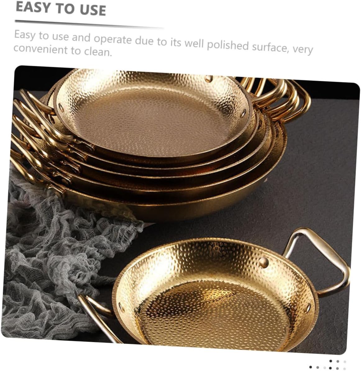 Orejas dobles Sukiyaki Olla de hierro fundido Sartén de Paella Española Caldero de hierro fundido Pan para servir alimentos Cocina Olla de Fondue