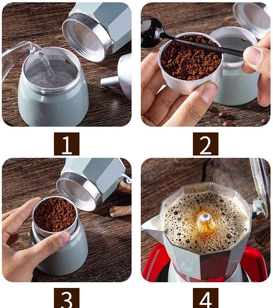 máquinas de café multifunción de aluminio Moka Pot, cafetera espresso de la estufa, cafetera italiana clásica, cafetera de la estufa Cafetera de