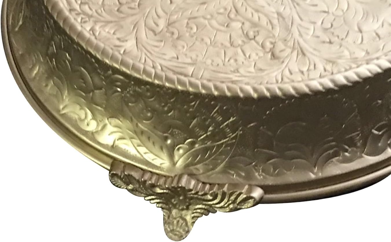 GiftBay – Soporte para pastel de boda cónico redondo de 14 pulgadas, acabado dorado, construido de aluminio fuerte para un peso de pastel multicapa.
