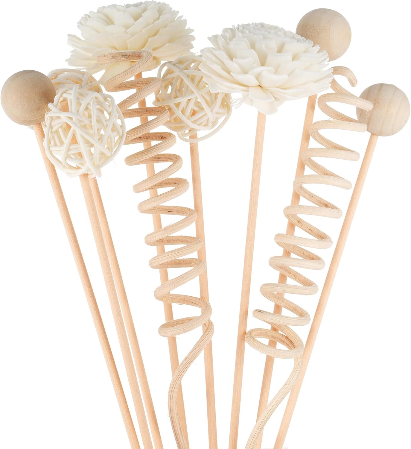 WUTAOBON – Juego de difusor de fragancia de caña de 10 pulgadas, 10 unidades, flores de ratán natural, difusor de fragancia, varillas de ratán de