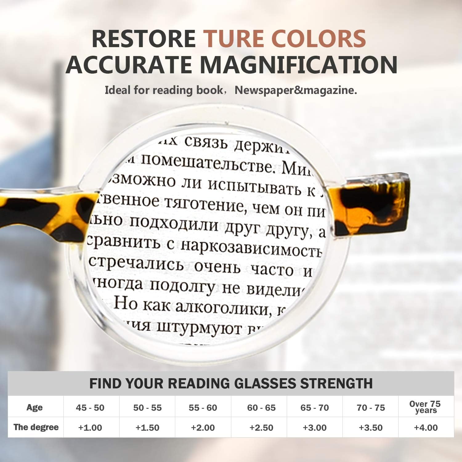 Eyekepper Gafas de Lectura Redondas Mujer Oprah Style Readers – Tortoise +1.25