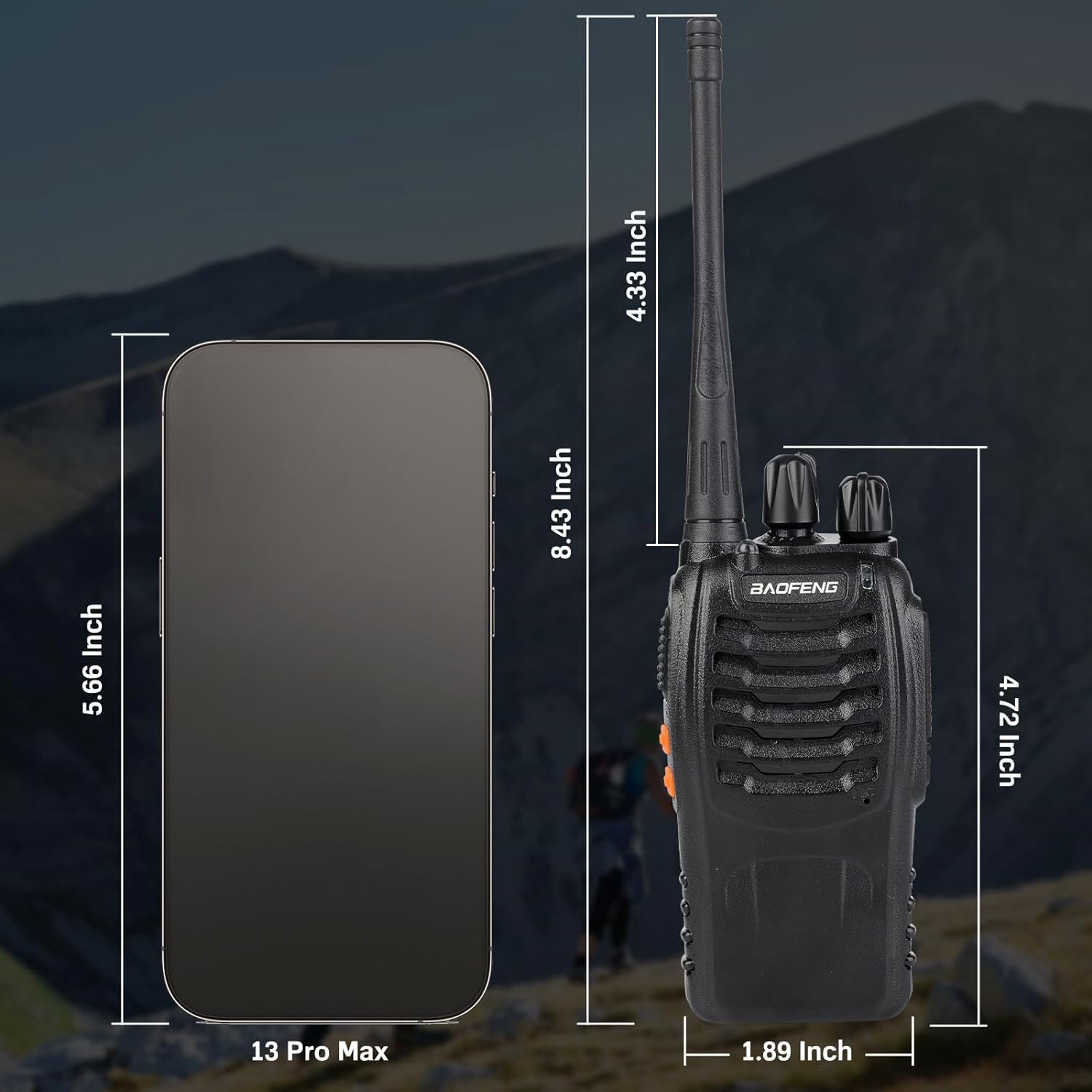 Baofeng Walkie Talkies 888S recargable de largo alcance con auriculares para adultos, radio profesional de 16 canales, radios bidireccionales de