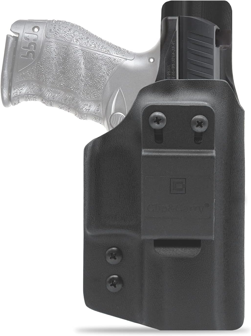 Clip & Carry IWB Kydex Funda para The Walther PPQ M2 4″ – Cintura interior ocultada Llevar – Retención de clic audible – Adjus. No puedo –