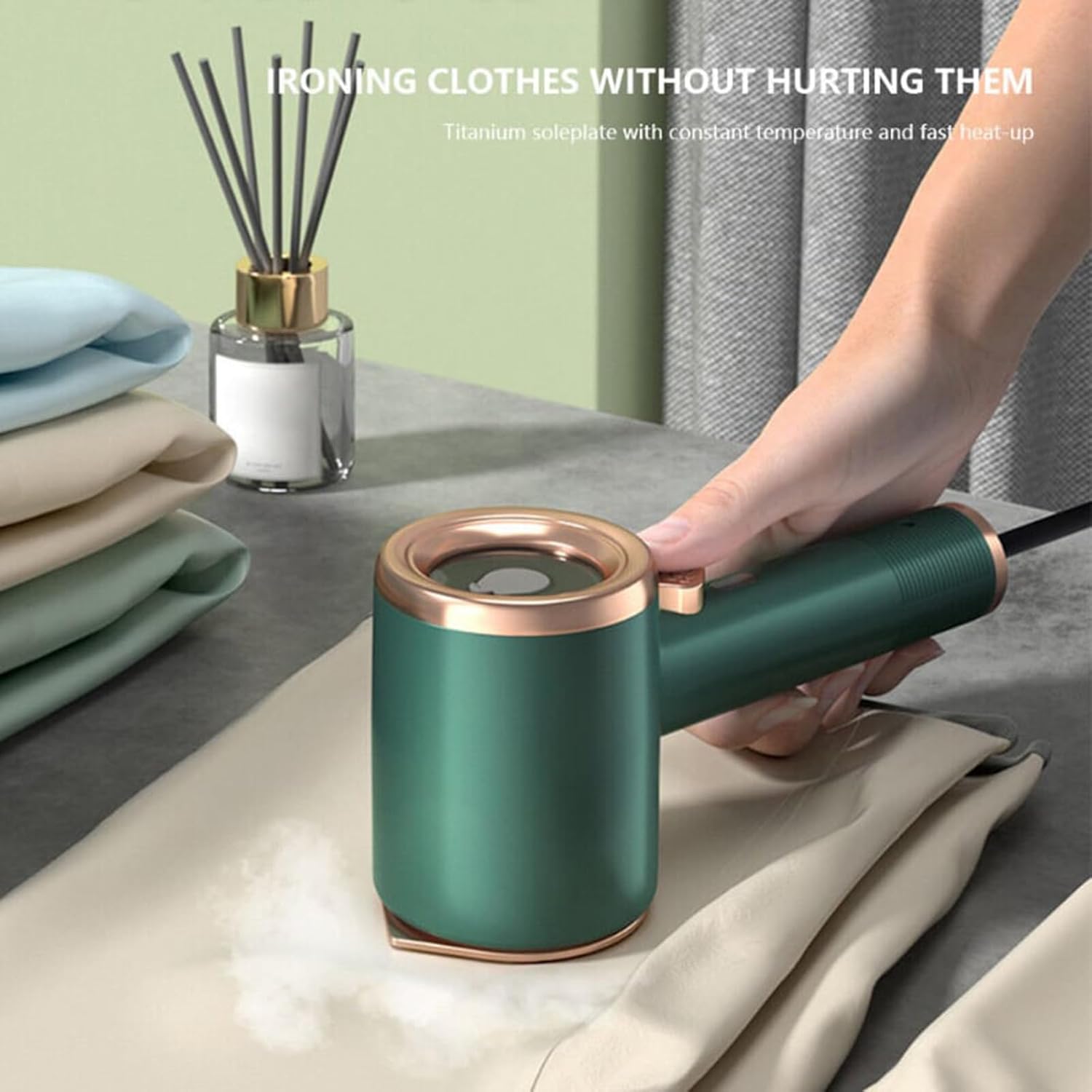 Mini máquina de planchar portátil, mini plancha de vapor de viaje, vaporizador de mano para ropa, precalentamiento rápido, planchado en seco a
