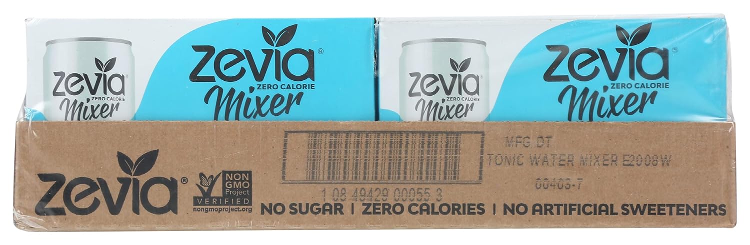 ZEVIA, SODA, TONIC WATER, ZERO CAL – 7.5 onzas líquidas (paquete de 24)