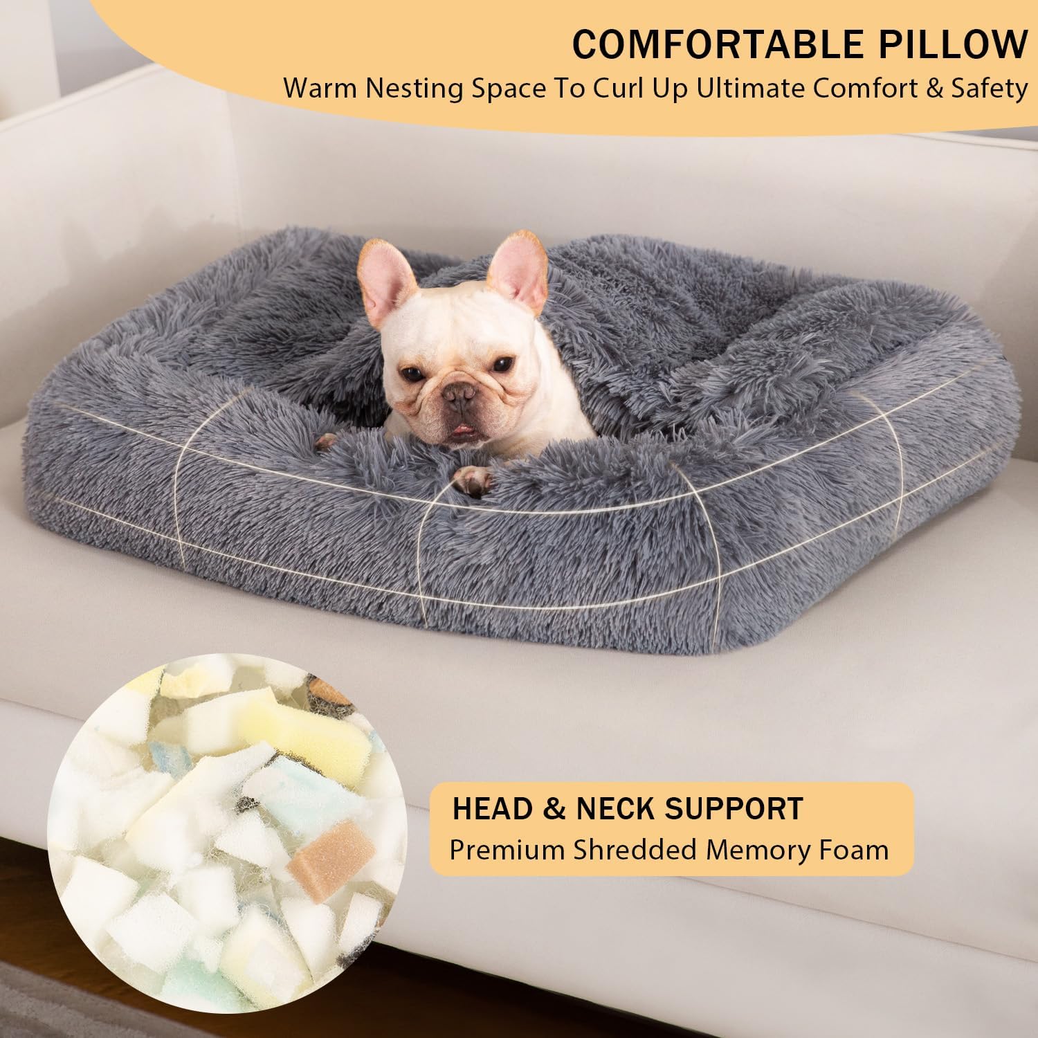 Alfombrillas relajantes 4 en 1 para cama para perros, sofá para mascotas, protector de muebles con funda extraíble lavable, impermeable,