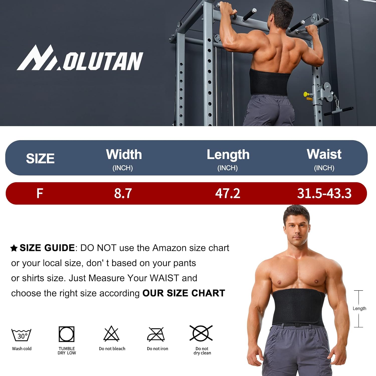 MOLUTAN Faja reductora de cintura para hombres y mujeres, bandas para sudar, cinturón de sudor, adelgazante, trajes de sauna
