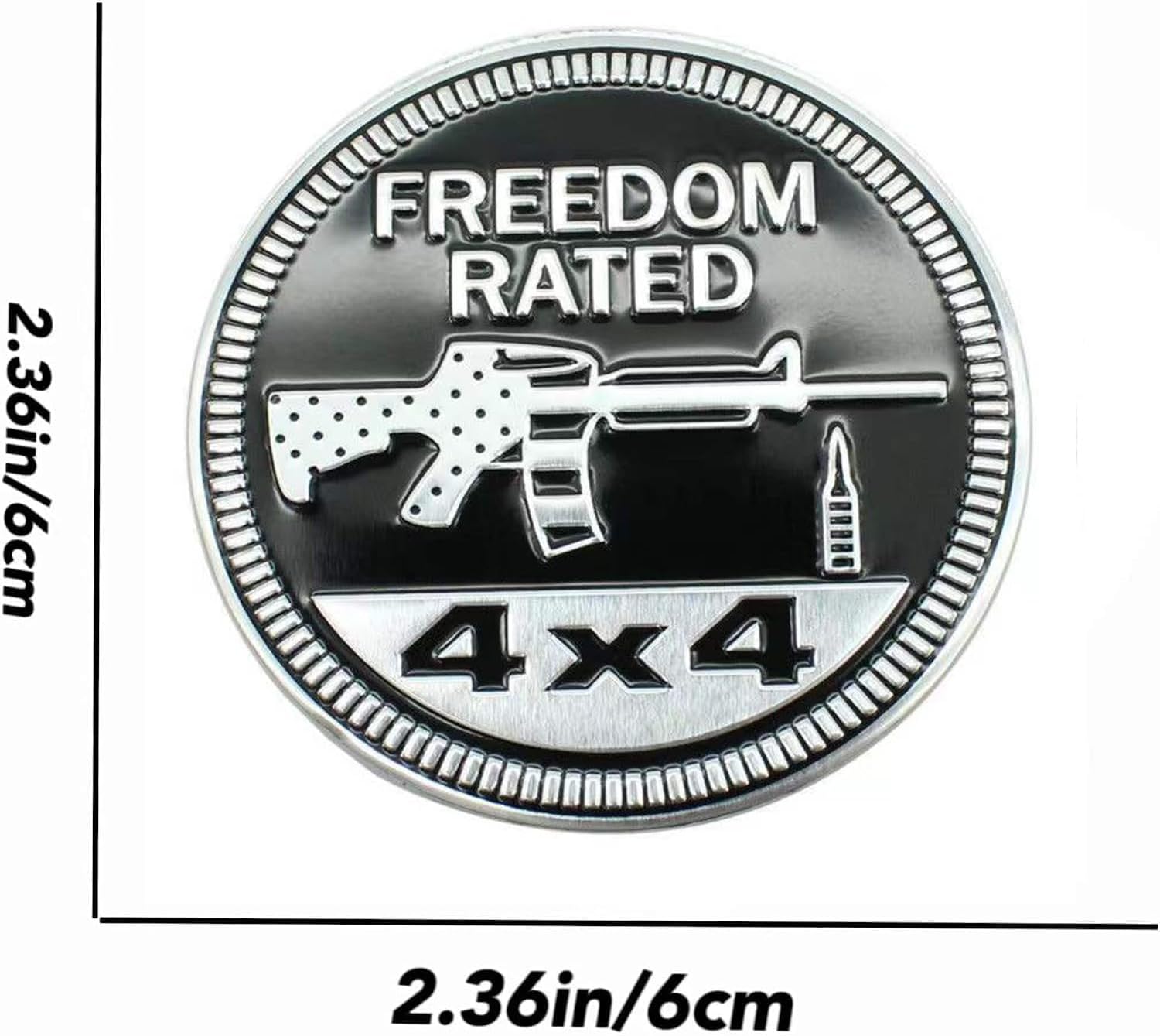 Adhesivos redondos de metal para automóvil, 4 x 4, emblemas de metal 3D, calcomanías de insignia de automóvil, compatibles con Jeep Wrangler,