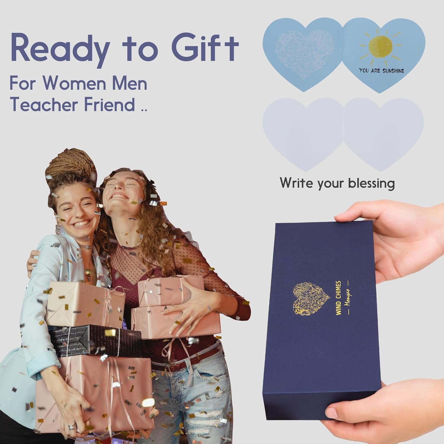 Regalo de amistad para mujeres, regalos inspiradores para mujeres, compañeros de trabajo, profesores, hermana, ella, mejor amiga, campanillas de