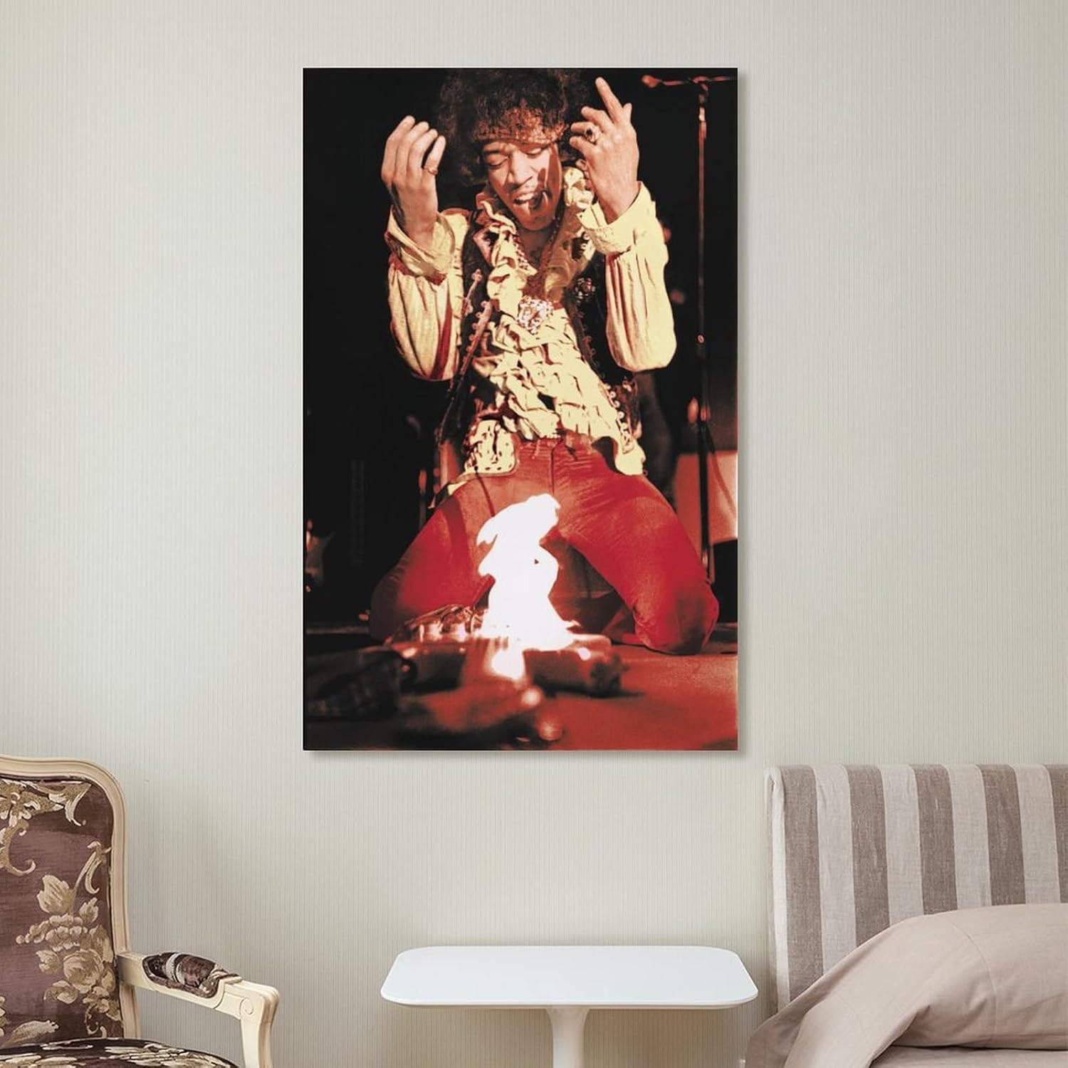 Jimis – Póster fotográfico de guitarra ardiente Hendrix para decoración de pared, decoración de habitación, decoración de dormitorio, regalos