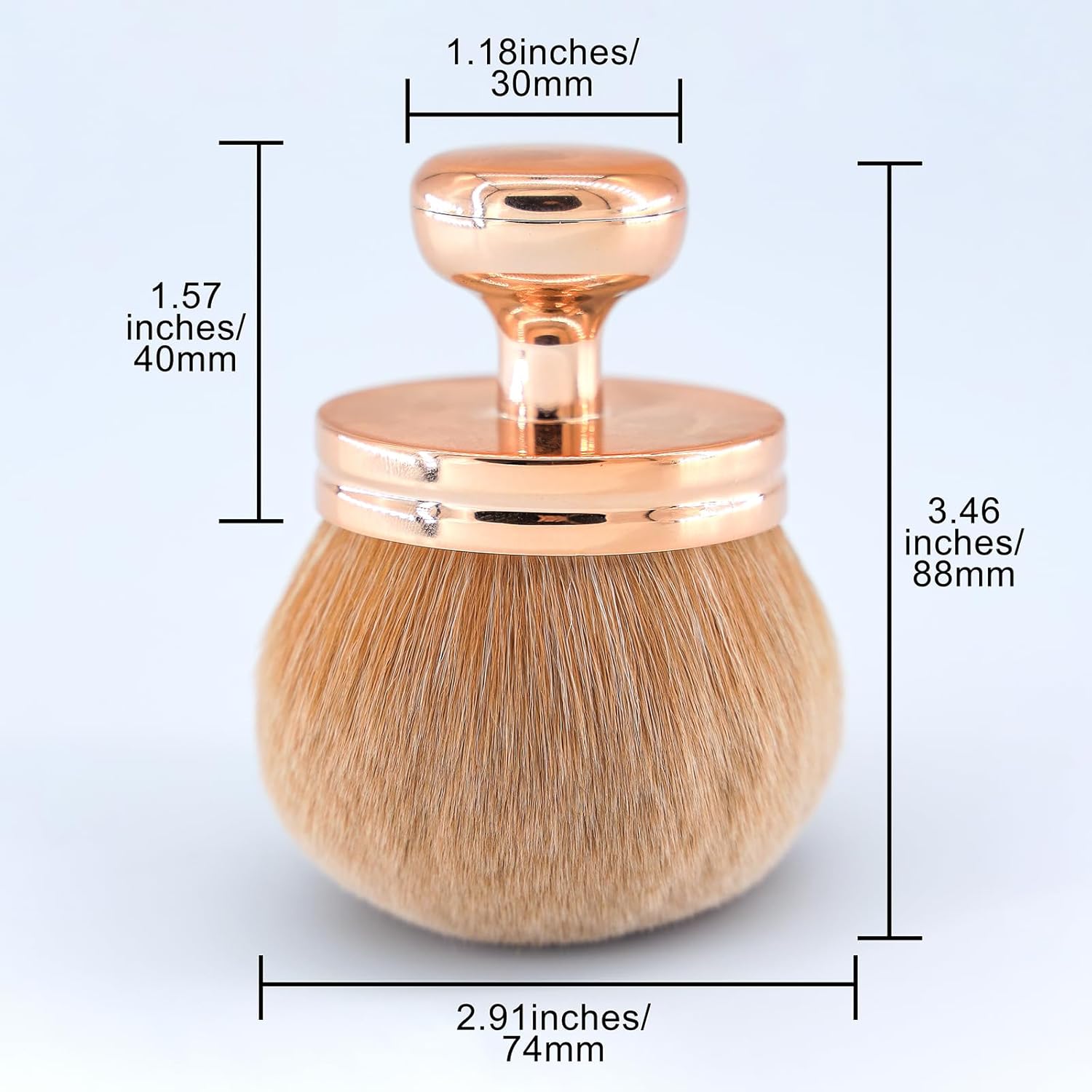 Brocha de maquillaje corporal extra grande para autobronceador, aplicador de espalda autobronceadora, cepillo Kabuki de cabeza ancha de 2.913 in