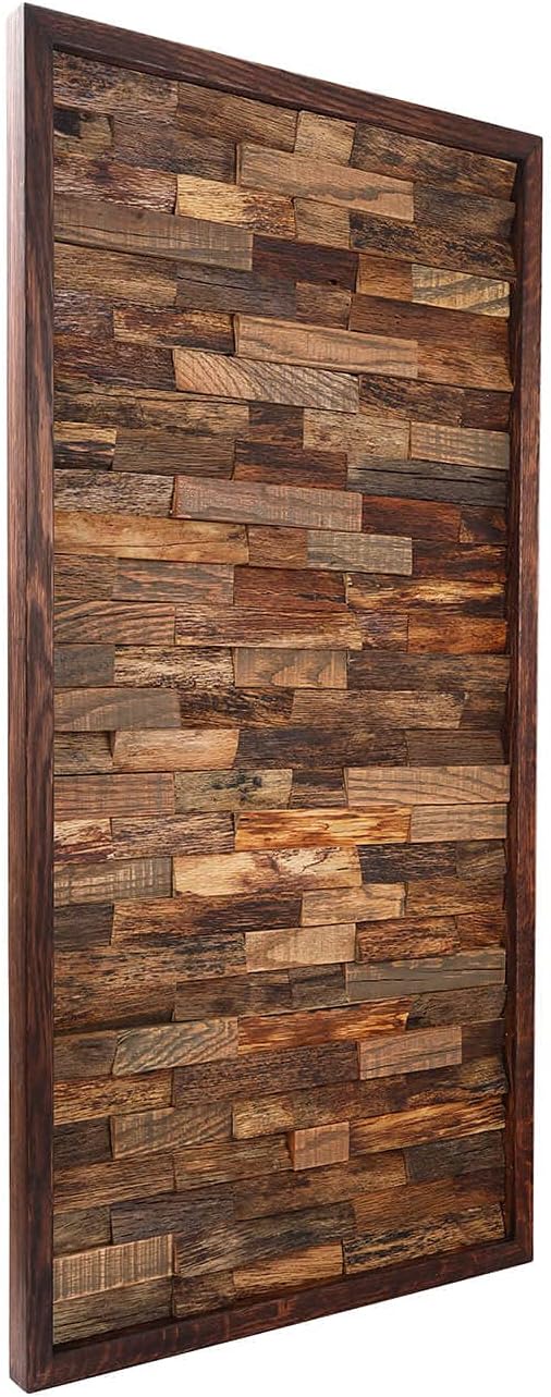 CONSDAN Decoración de pared de madera  Madera dura cultivada en Estados Unidos, arte de pared de madera rústica, decoración del hogar para sala de