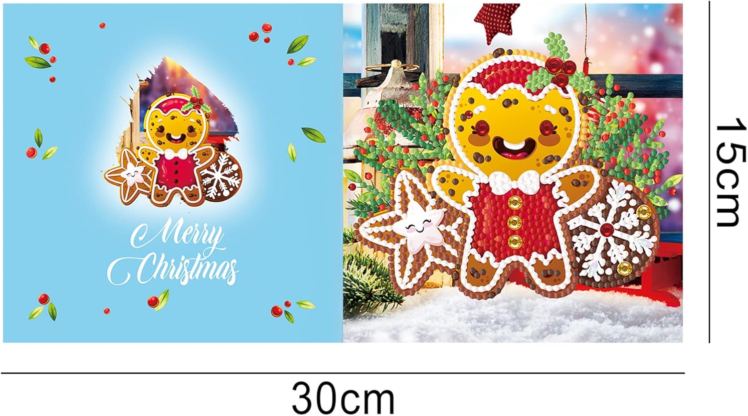 Huacan Tarjetas de Navidad 5D DIY Pintura Diamante Taladro Redondo Felicitación Tarjetas de Agradecimiento Creativas 12 Paquetes
