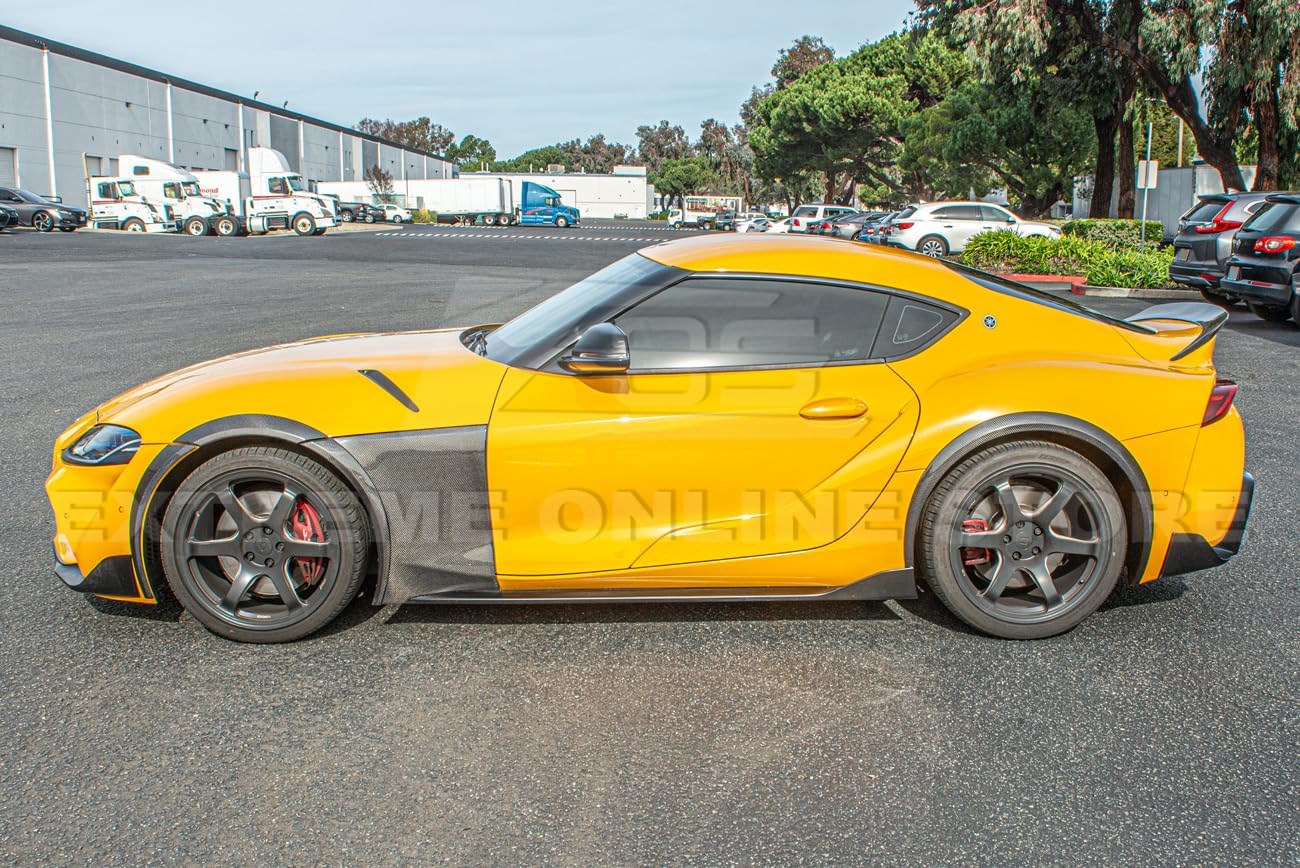 Repuesto para modelos Toyota GR Supra 2020 actuales  JDM Artisan Spirit Style Fibra de Carbono Moldeo de Rueda Lateral Trasera Moldura Fender Flare
