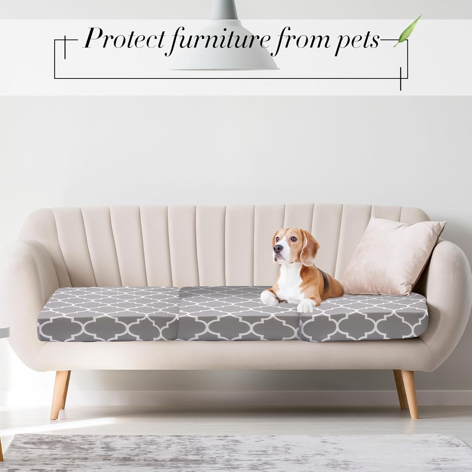 Newwiee 8 fundas de cojín elásticas para sofá para patio, fundas de cojín de repuesto para muebles de patio, fundas de asiento de silla, protector