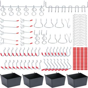 BetzFord 60 ganchos surtidos para tablero de clavijas con cubos de tablero de clavijas más 154 cerradurastapas para tablero de clavijas de 14 BetzFord 60 ganchos surtidos para tablero de clavijas con cubos de tablero de clavijas más 154 cerradurastapas para tablero de clavijas de 14
