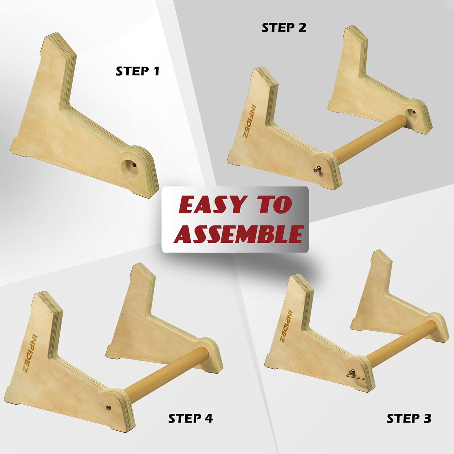 Paraletas de madera ajustables de altura de 20 x 12 pulgadas y barras de empuje, barras paralelas de gimnasia antideslizantes, barras de pie, equipo