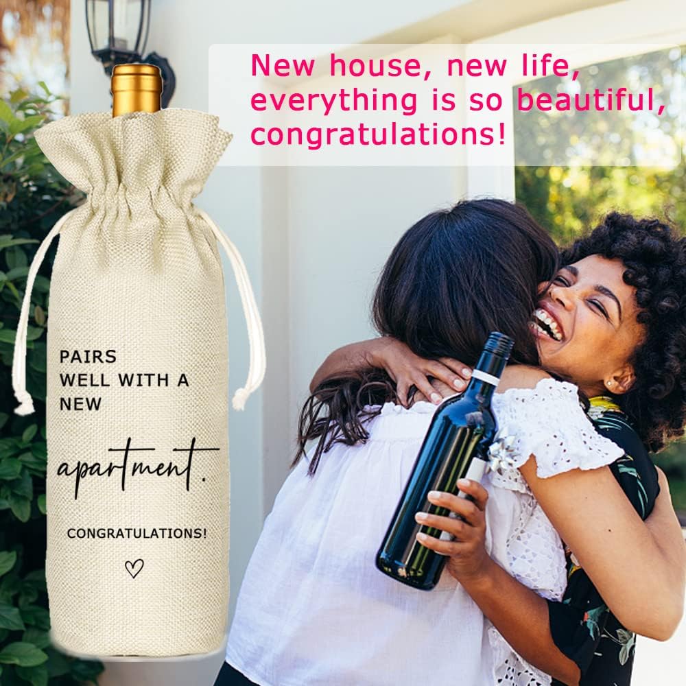 Socive Combina bien con una nueva bolsa de vino de apartamento, regalo de inauguración de la casa, regalo para él, regalo para ella, nueva bolsa de