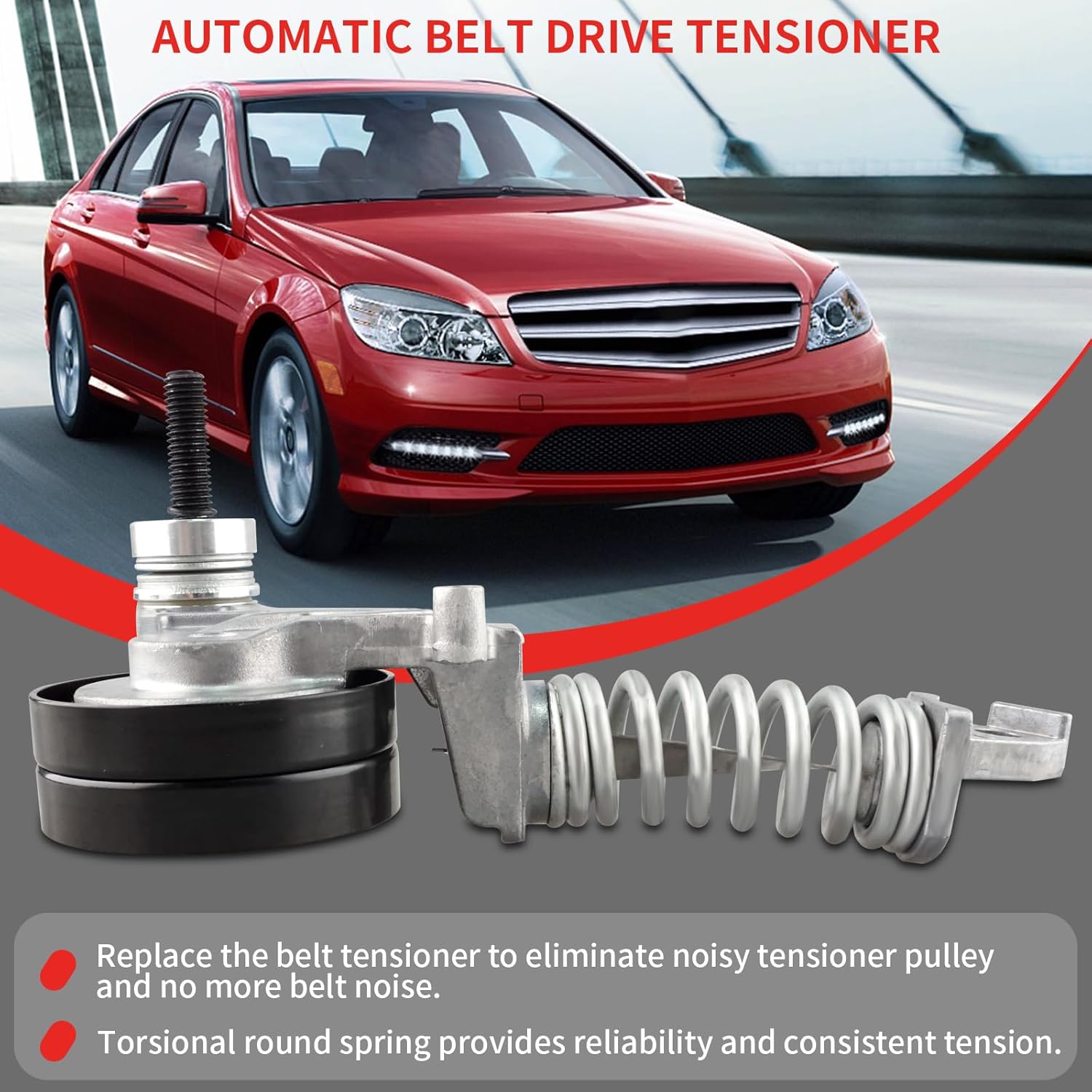 Rapuled 38344 55565236 Conjunto tensor de correa de transmisión con polea compatible con Chevrolet Cruze 2011-2016 Sonic 2012-2019 Trax 2013-2020