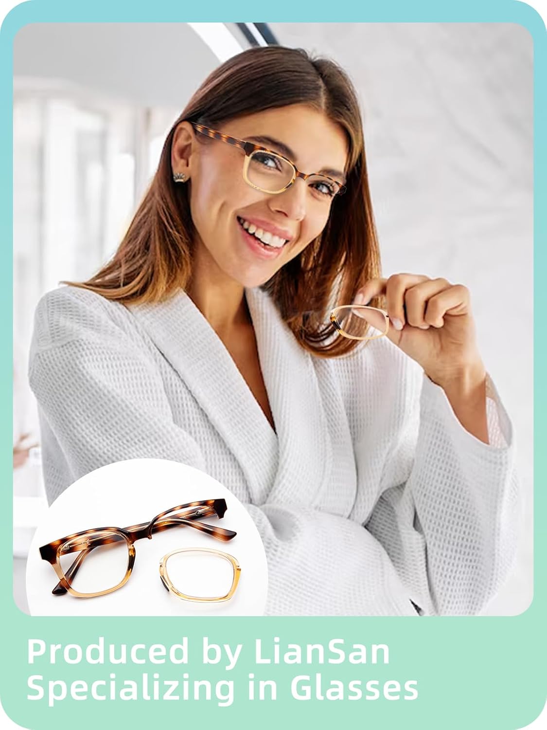 LianSan Gafas de lectura con diferente fuerza, para cada ojo, para mujeres y hombres, TR90, marco intercambiable con lente ajustable (tortuga, 3.00)