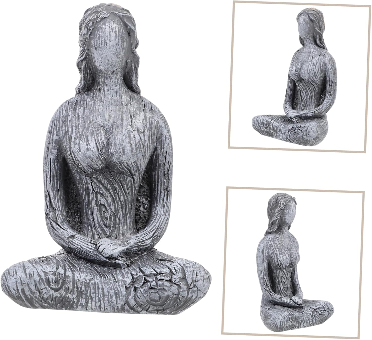 Garneck Adornos tallados, estatua de postura de yoga, figuras de yoga, escultura de diosa, estatua meditadora, decoración de automóvil, decoración