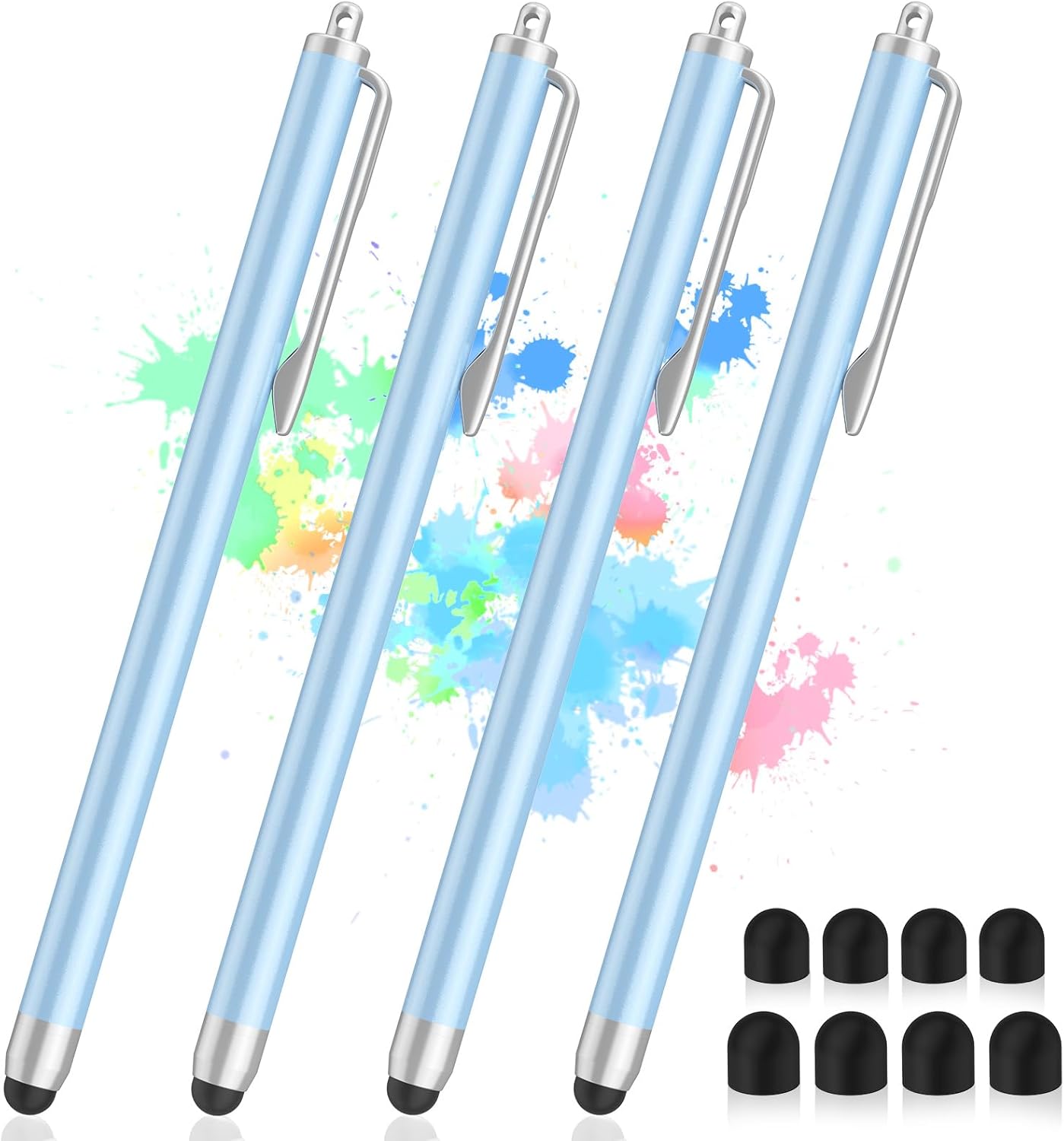 Lápiz capacitivo para pantallas táctiles, 4 lápices capacitivos para iPad de alta sensibilidad y precisión con puntas de repuesto, compatibles con