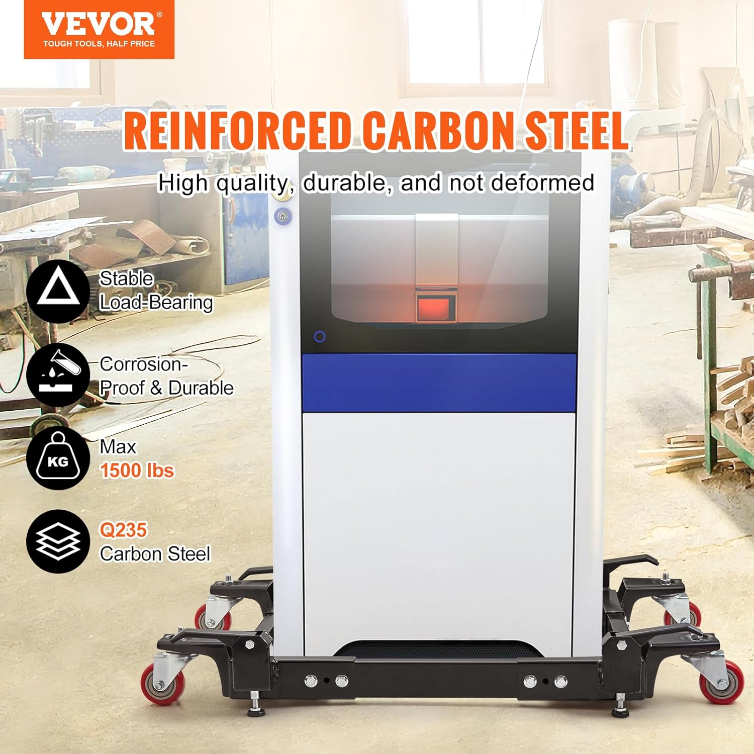 VEVOR Base móvil, capacidad de 1500 libras, ajustable de 20.7 x 23.7 pulgadas a 28 x 33.5 pulgadas, soporte de base móvil universal resistente con 4