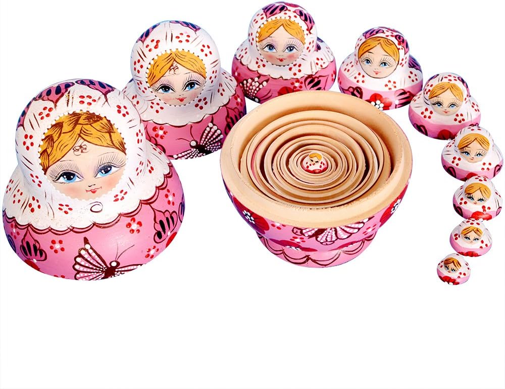 YAKELUS 10 muñecas rusas Matryoshka hechas a mano01071