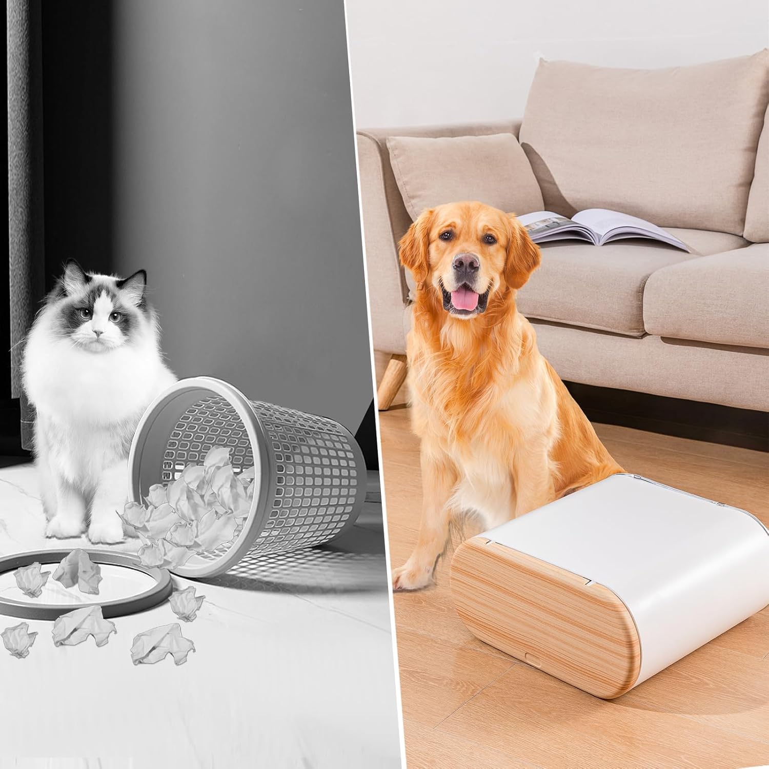 Basurero de baño con tapa, bote de basura pequeño de 10 litros2.6 galones, a prueba de perros, moderna cesta de basura de oficina con parte superior